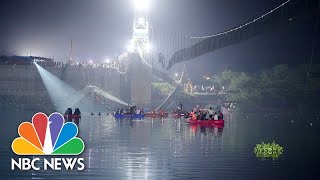 Video Shows Moment Of Deadly India Bridge Collapse [upl. by Thais121]