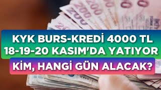 Kesinleşti 🔥 KYK BURSKREDİ 4000 TL YATIYOR Kim Hangi Gün Alacak [upl. by Bradway604]