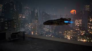 Rooftop view of futuristic city ambiance white Noise [upl. by Savell117]