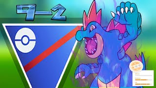 Rank 1 Shadow Feraligatr Goes 92  Pokemon Go Great League [upl. by Chiaki313]