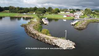 Aerial footage of Battery Harbour Moortown Newport Trench Lough Neagh Northern Ireland 4K 3 [upl. by Aneerol]