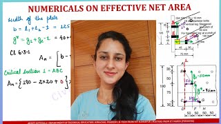 Steel Design L4F  LSM Tension Members Effective Net Area  Shear Lag Numerical Problems 2 Hindi [upl. by Nnylrac142]