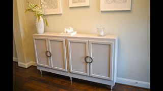 DIY Credenza or Sideboard Cabinet repurpose from Kitchen Cabinets [upl. by Okoy]