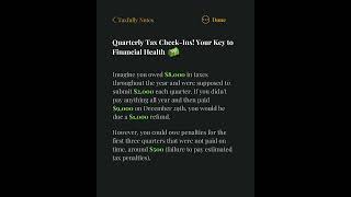 Quarterly Tax CheckIns 💰 [upl. by Netsrejk]