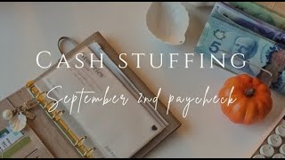 Cash stuffing Canadian Currency  ASMR  spetember paycheck 2  COZY ASMR Dave Ramsey Inspired [upl. by Nirrak443]