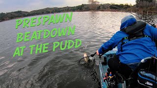 KAYAK BASS FISHING at Puddingstone Reservoir  Largemouth BEATDOWN [upl. by Ettelorahc]