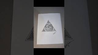 How to draw a designer triangle easy art geometrical geometry easyzentangle doodle viralshorts [upl. by Idnam]