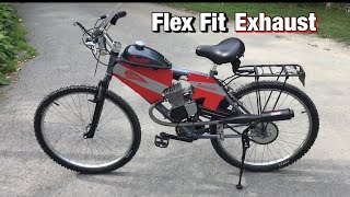 Motorized Bike Flex fit Exhaust system Vs Stock sound [upl. by Kremer917]