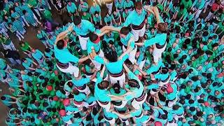 Castellers de Vilafranca  Intent desmuntat quot9d9fquot Concurs Castells 2024 [upl. by Eicyaj]