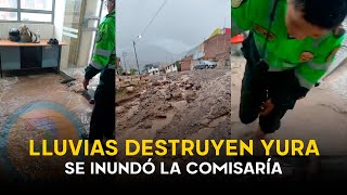 Arequipa intensa lluvia en Yura inundó comisaría y dejó 140 viviendas afectadas [upl. by Ennahgem]