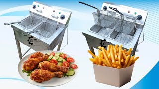 Double deep fat fryer Electric operated 16 Ltrs [upl. by Bramwell]