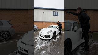 How we cleaned this Porsche Cayman S in 57 seconds✔️porsche snowfoam satisfying detailing asmr [upl. by Wellington]