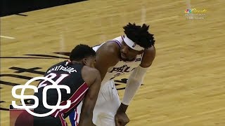 Beef between Joel Embiid and Hassan Whiteside goes from court to social media  SportsCenter  ESPN [upl. by Akemahc]