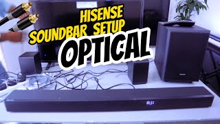 How To Setup HISENSE AX5125H SOUNDBAR To TV USING OPTICAL CABLE [upl. by Arataj]