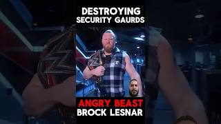 BROCK LESNAR DESTROYS SECURITY GUARDS wwe shorts shortsfeed brocklesnar [upl. by Atik960]