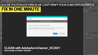 Photoshop Error We Cant Verify Your Subcription Status how to fix [upl. by Groves]