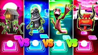 👀House Head 🆚️Crazy Frog 🆚️Alien Dance 🆚️Lightning Car McQueen Eater 🎶Tiles Hop EDM Rush [upl. by Erdnassak]