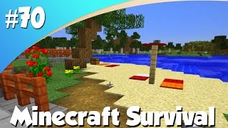 EEN STRAND MAKEN Minecraft 70 [upl. by Korenblat]