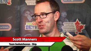 2012 Tim Hortons Brier Draw 10 Media Scrum [upl. by Ahsilav]