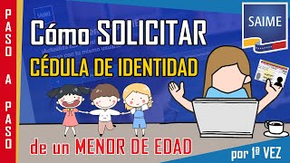 Cómo SOLICITAR CÉDULA de un MENOR DE EDAD por 1ª VEZ en el nuevo portal SAIME 👉【✔️ FÁCIL Y RÁPIDO】 [upl. by Jayne]