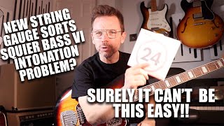 Can the new gauge of Fender Bass VI strings solve the Squier Bass VI intonation problem [upl. by Rigdon]