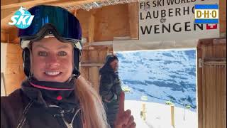 SKI TV  CHEMMY ALCOTT RACES THE SUPER G COURSE AT THE AICC CHAMPIONSHIPS LAUBERHORN SWITZERLAND [upl. by Diskson950]