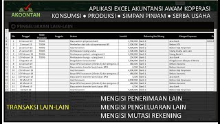 Aplikasi Akuntansi Koperasi  Mengisi Transaksi Penerimaan dan Pengeluaran LainLain [upl. by Poland]