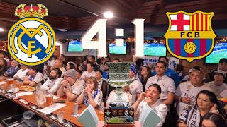 REAL MADRID FANS reactions to Real Madrid 41 Barcelona EL CLÁSICO Supercopa 2024 [upl. by Ethelinda]