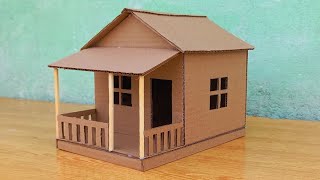 How To Make Beautiful Small Cardboard House I DIY Miniature Cardboard House [upl. by Dearden452]