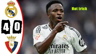 Real Madrid vs Osasuna 40 Resumen y Goles 2024 🔥 Vinicius Hattrick [upl. by Nezam]