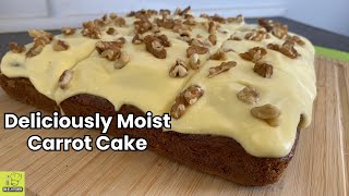 Easy amp Moist Frosted Carrot Cake Recipe [upl. by Ateuqahs976]