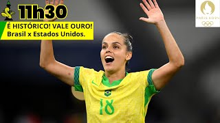 LIVEREACT OLIMPÍADAS 2024 BRASIL X EUA VALE O 1º OURO DA HISTÓRIA DO FUTEBOL FEMININO [upl. by Andrews]