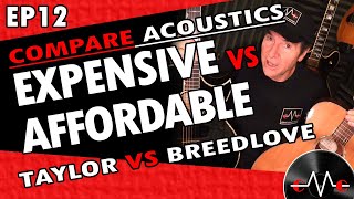 Compare Acoustic Guitars  Expensive vs Affordable  Taylor vs Breedlove  MOTU Digital Performer [upl. by Sculley]