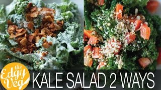 Kale Salad Recipes Kale VEGAN Ceasar Salad amp Kale amp Pesto Salad  The Edgy Veg [upl. by Ordnasela]