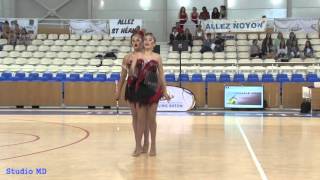 Twirling Bâton Champion de France FFTB N2 2015 Duo Minime Les Pennes Mirabeau [upl. by Adelind]