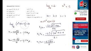 EJERCICIO 34  LOGARITMOS  INTRODUCCION A LA MATEMATICA  MEDICINA  IUCBC [upl. by Aitrop689]