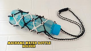 DIY Macrame Water Bottle Holder  Macrame Watter Bottle Bag Tutorial [upl. by Dobbins91]