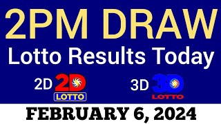 Lotto Result Today 2pm Draw February 6 2024 Swertres Ez2 PCSO Live Result [upl. by Auhsot238]