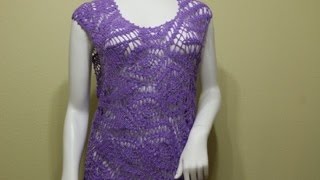 Blusa Tejida en Circulo Piñas Crochet parte 3 de 10 [upl. by Atteuqal]