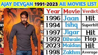 Ajay Devgan All Movie list  Ajay Devgan first Movie name  Ajay Devgan All Movie list hit or flop [upl. by Starr]