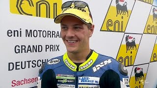 Moto2™ Sachsenring 2014  Dominique Aegerter interview [upl. by Htebasile196]