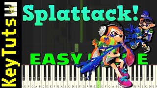 Splattack from Splatoon  Easy Mode Piano Tutorial Synthesia [upl. by Ennairb]