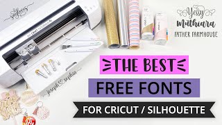 THE BEST FREE FONTS FOR CRICUT  SILHOUETTE AND OTHER DIE CUTTNG MACHINES FROM DAFONT [upl. by Nerland724]