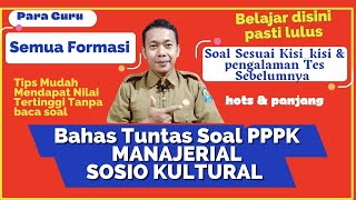 Soal PPPK Manajerial Dan Sosiokultural Hots Sesuai Pengalaman Sebelumnya [upl. by Carolus125]