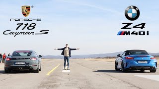 DRAG RACE Porsche 718 Cayman S v BMW Z4 M40i [upl. by Velleman]