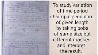 Study variation of time period of simple pendulum given length by bobs same size but different masse [upl. by Joscelin]