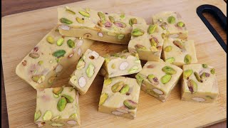 Quick and easy nougat  No condensed milk  no honey no chocolate  surprise your family delicious [upl. by Adamson133]