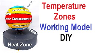 temperature zones of earth working model  heat zones  diy  science project  howtofunda [upl. by Louanna]