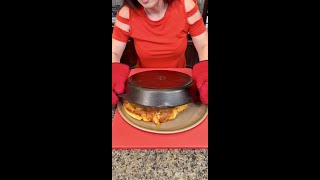 When she flips it over 😲🍕 Upside Down Skillet Pizza [upl. by Leraj]