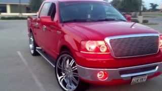 26 inch rims and red halos on Ford f150 07 [upl. by Nastassia]